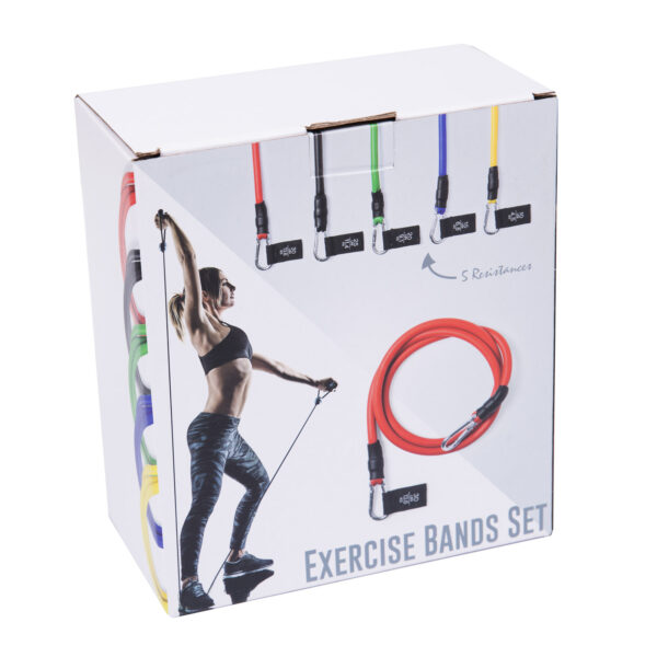 Gumy oporowe Guma oporowa do ćwiczeń – Exercise bands set – 10 elementów